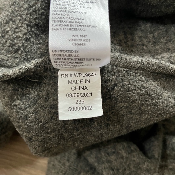 Eddie Bauer Men’s Fleece Snap Mock Pullover Taupe XL - Picture 7 of 8